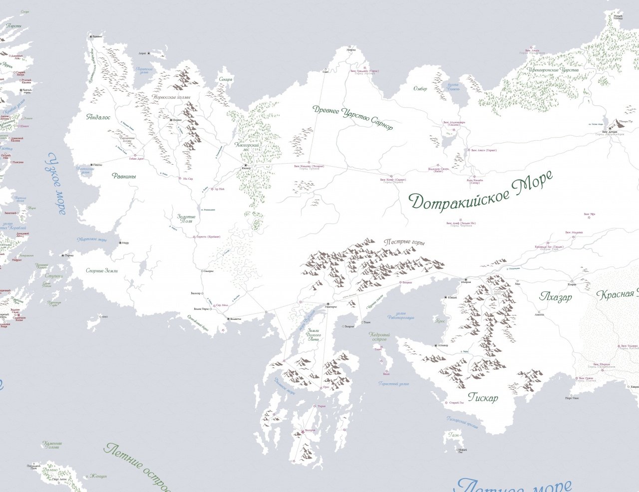 Карта palword. Большая карта Вестероса и Эссоса.