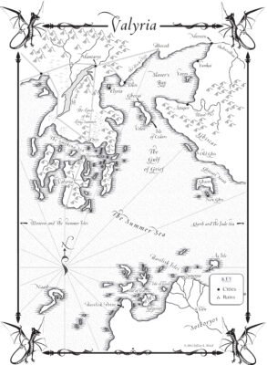 Карта Эссоса из Танца с драконами, 2455 x 3348 © Jeffrey L. Ward / Bantam
