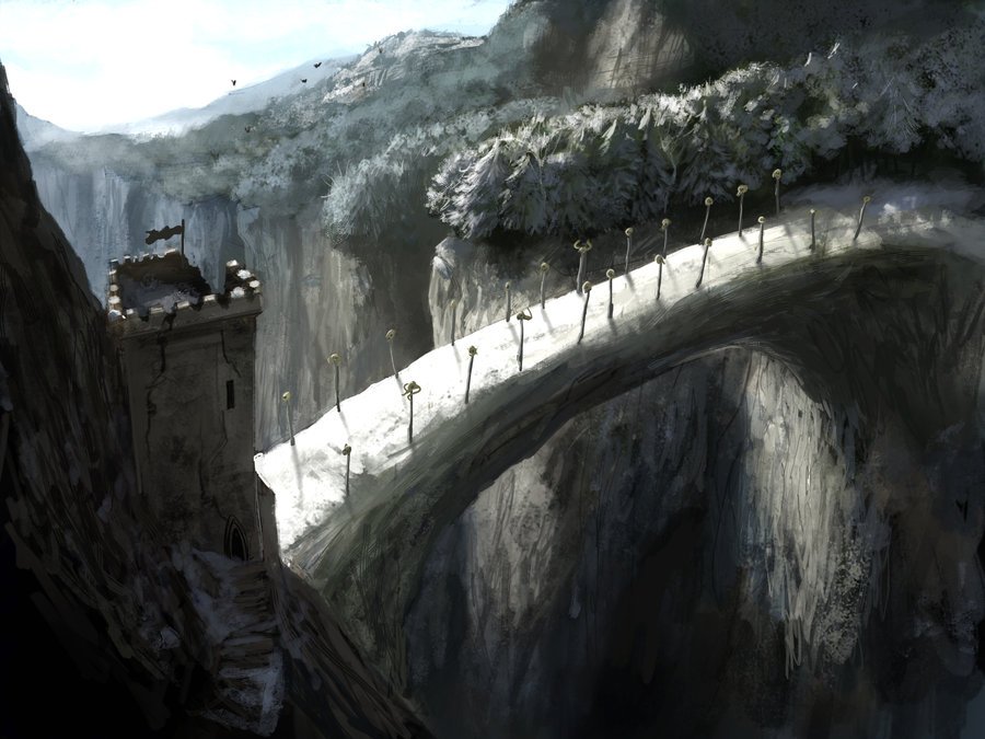 Громадная пропасть. Фэнтези мост через реку. Каменный мост над пропастью. Каменный мост фэнтези. Замок над пропастью.