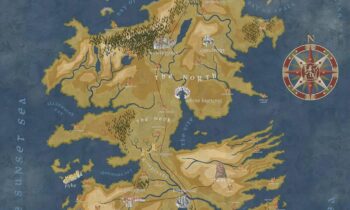 Макет карты Семи Королевств при правлении Серсеи Ланнистер (7-й сезон)