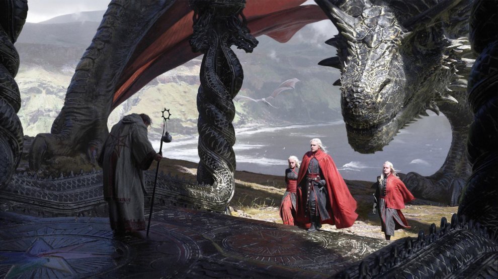 Эйгон Завоеватель с сестрами в септе на Драконьем Камне