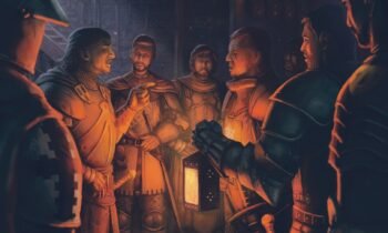 Лорд Анвин Пик и Хоберт Хайтауэр сговариваются в гостинице «Кровавые шипы» убить двоих Ульфов