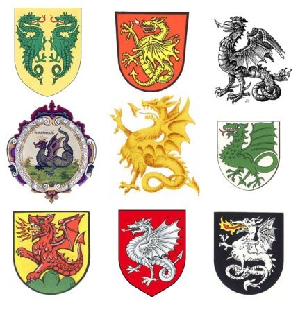Примеры земных гербов с драконами
