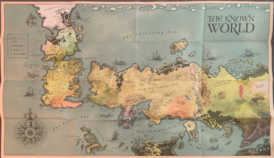 Карта мира в подарочном издании Игры престолов