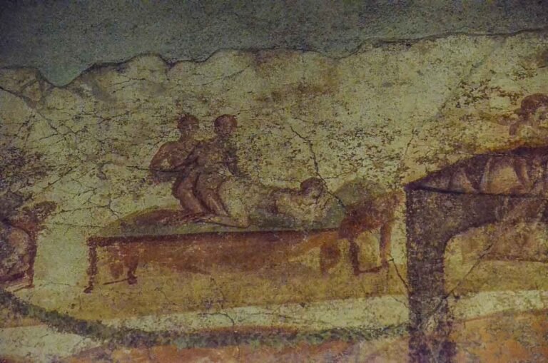 Фреска на стене борделя в Помпеях